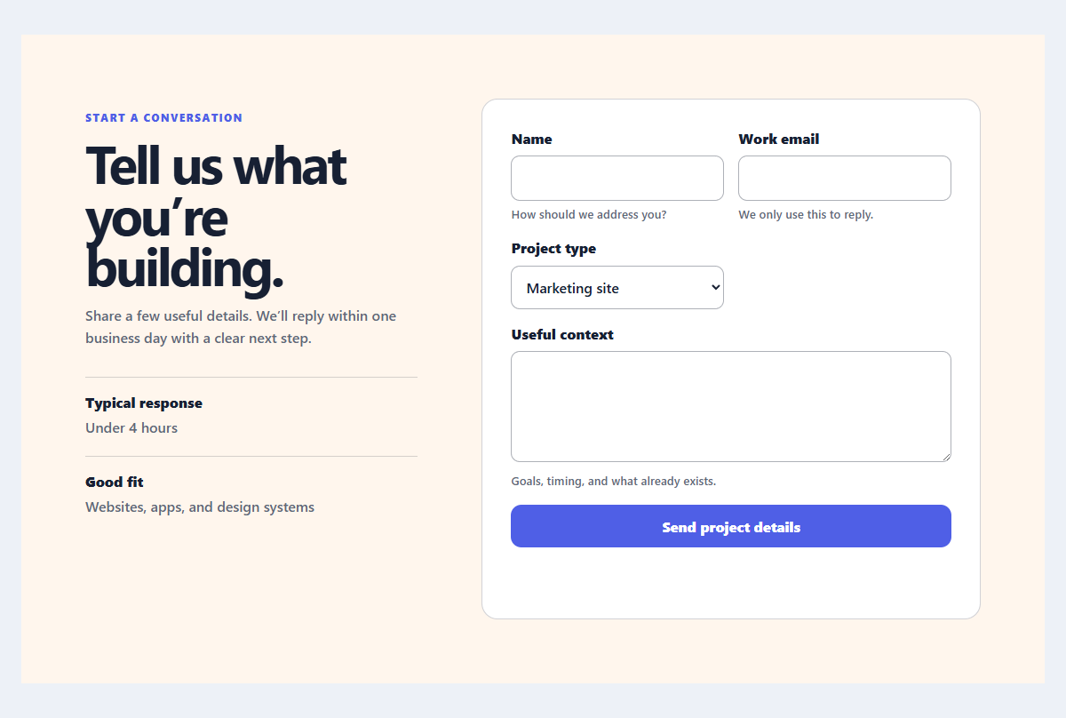 Preview of Accessible contact form