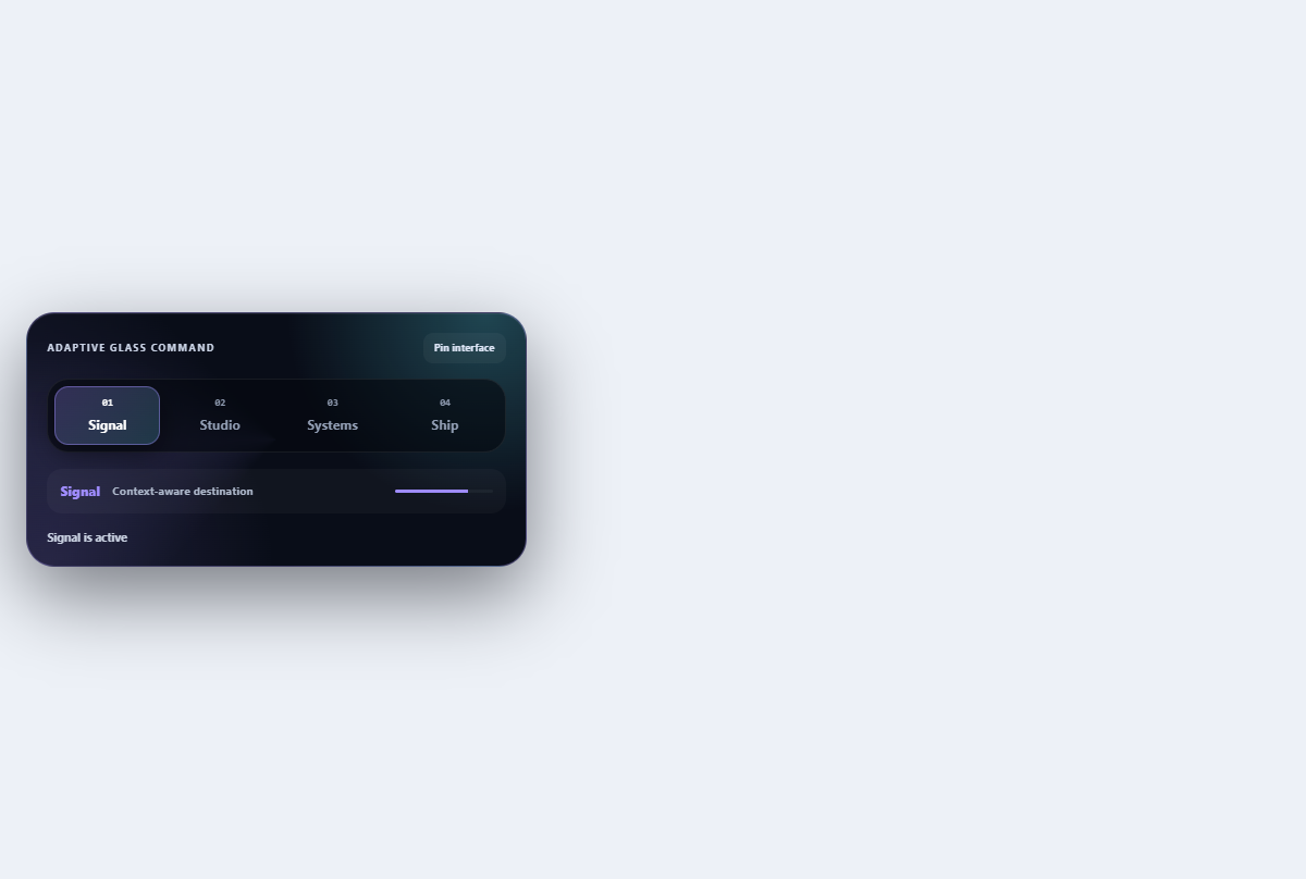 Preview of Adaptive command bar