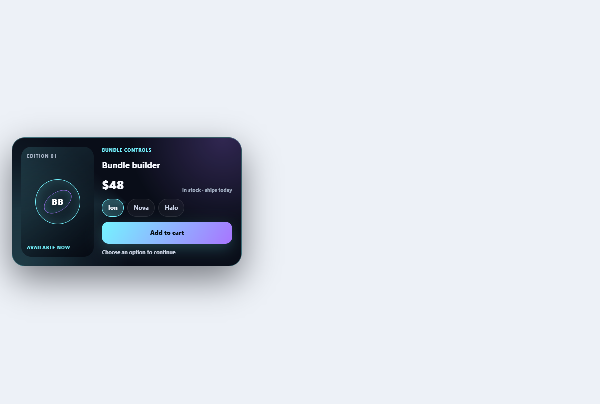 Preview of Bundle builder card