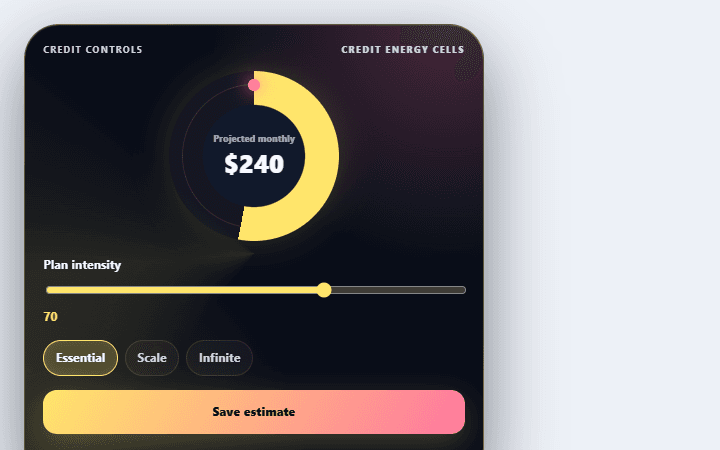 Preview of Credit balance selector