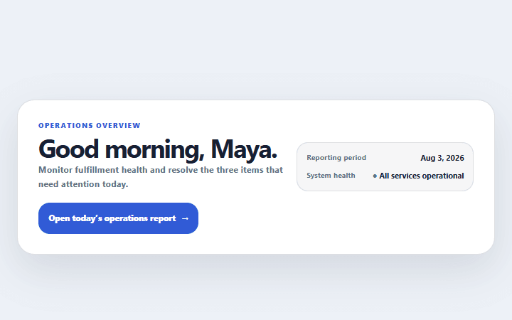 Preview of Dashboard welcome header