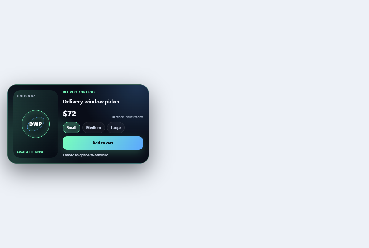 Preview of Delivery window picker