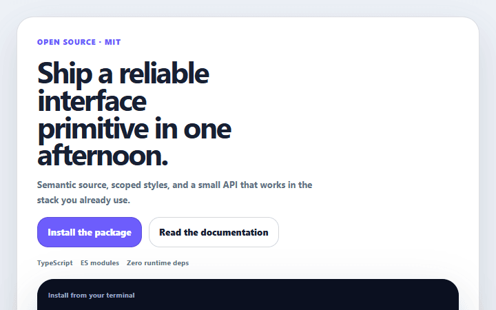 Preview of Developer tool hero