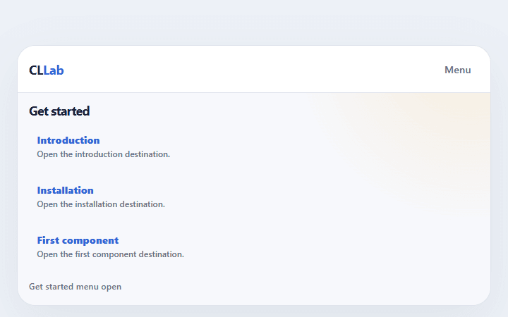 Preview of Docs sidebar navigation
