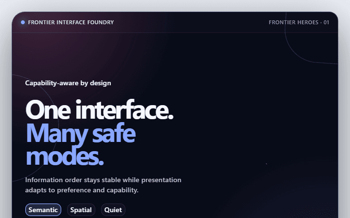 Preview of Adaptive Experience Header · Frontier heroes
