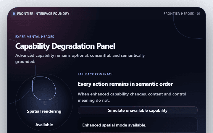 Preview of Capability Degradation Panel · Frontier heroes