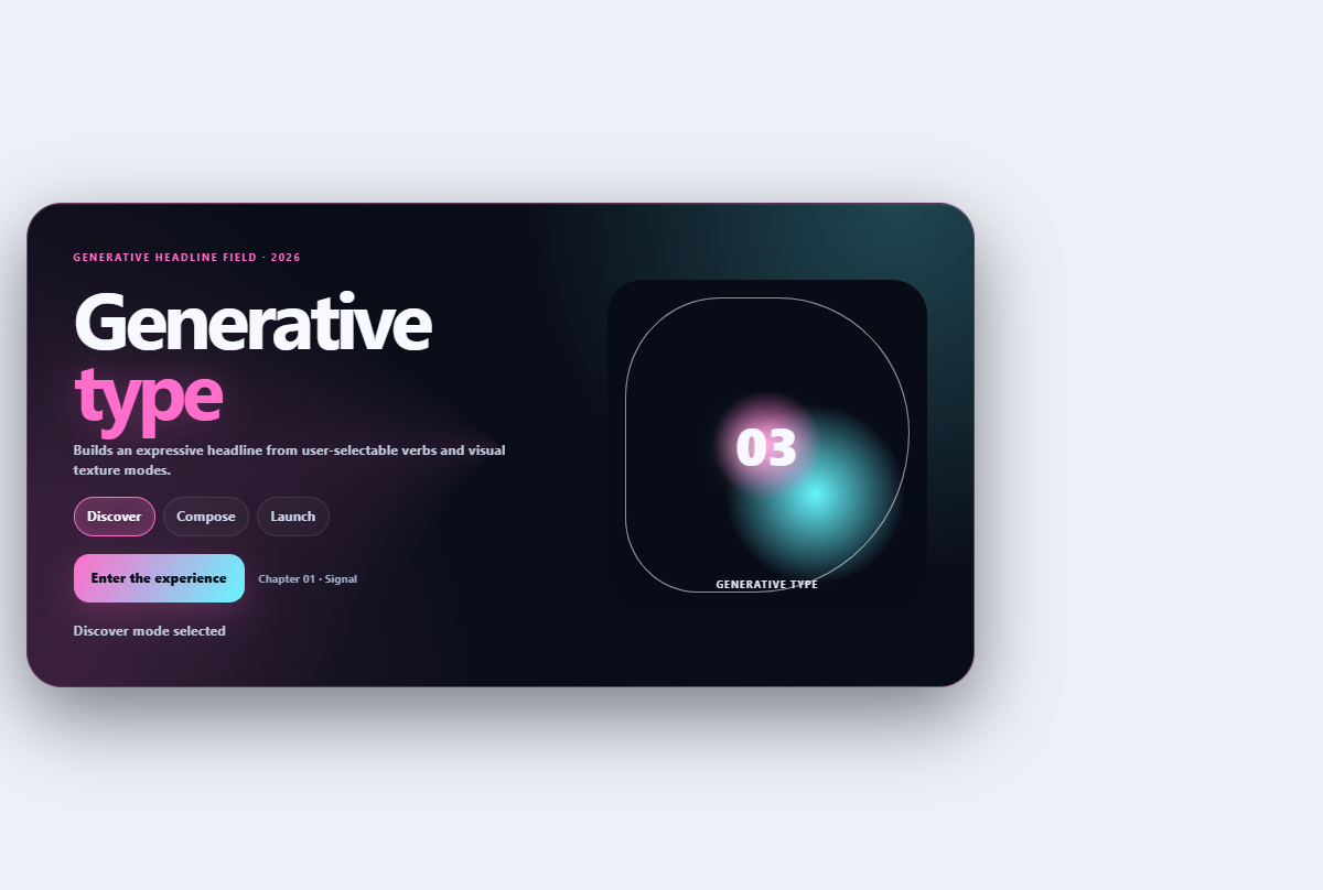 Preview of Generative type hero