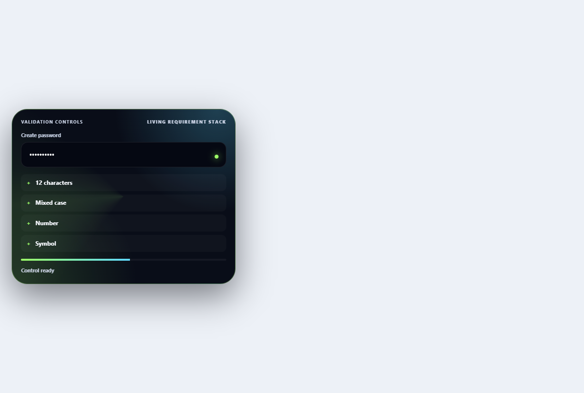 Preview of Inline validation stack