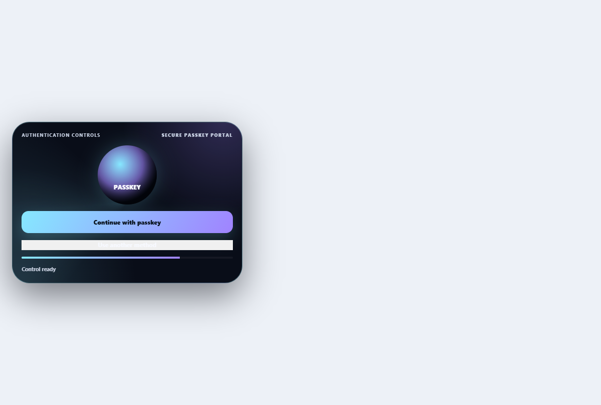 Preview of Passkey sign-in control