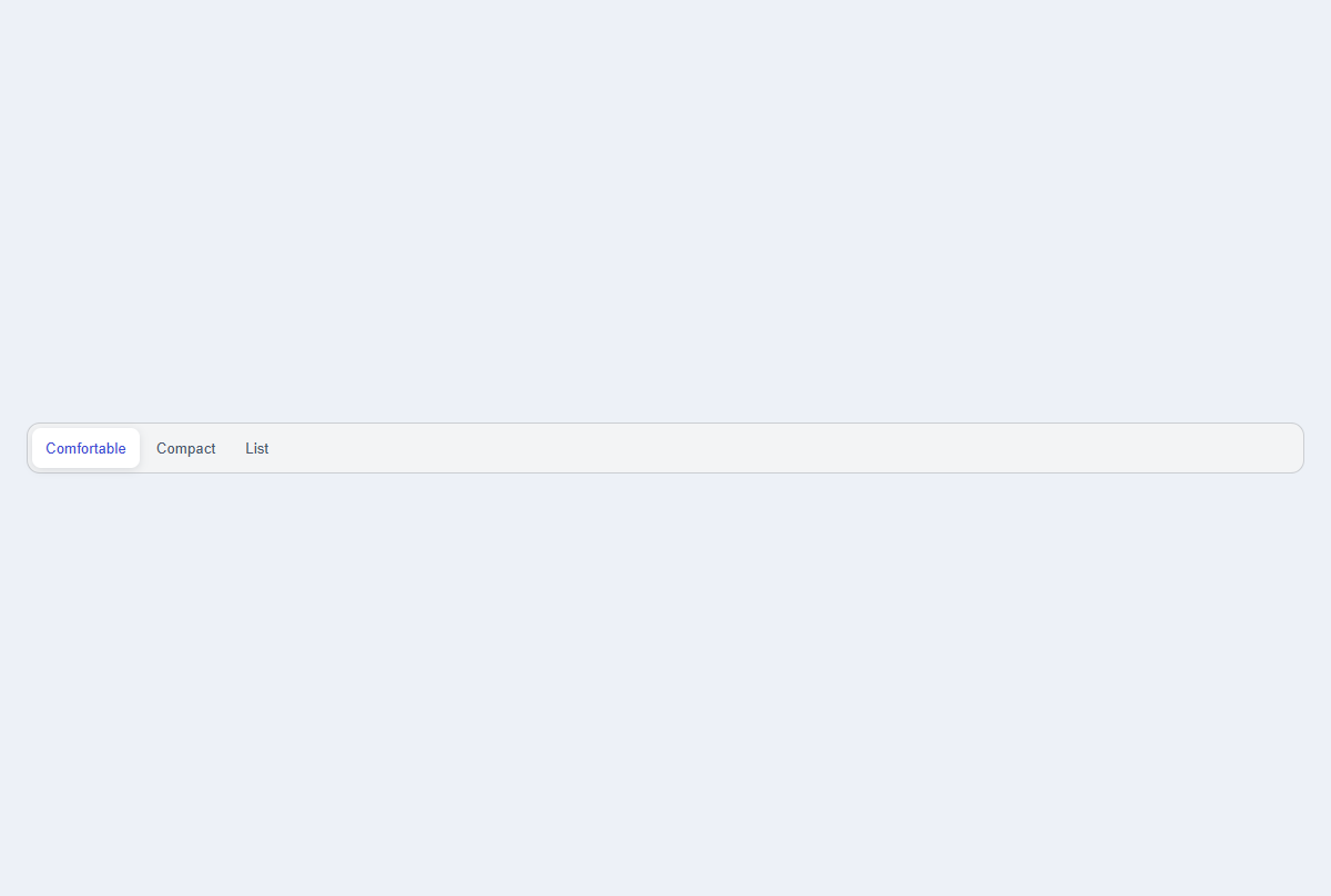 Preview of Segmented view control