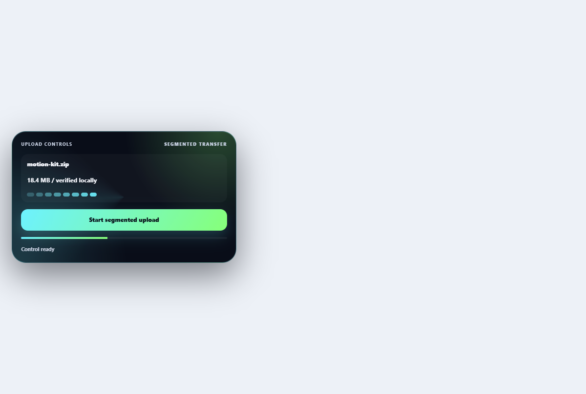Preview of Segmented file uploader
