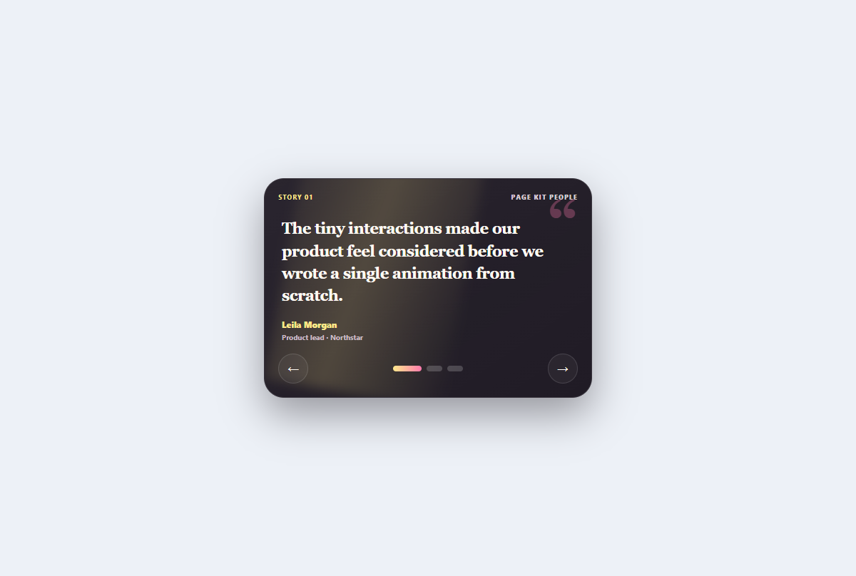 Preview of Spotlight testimonial carousel