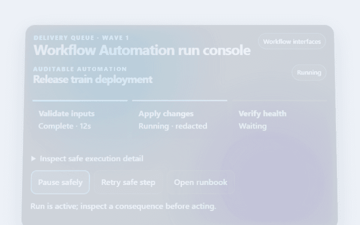 Preview of Workflow Automation run console
