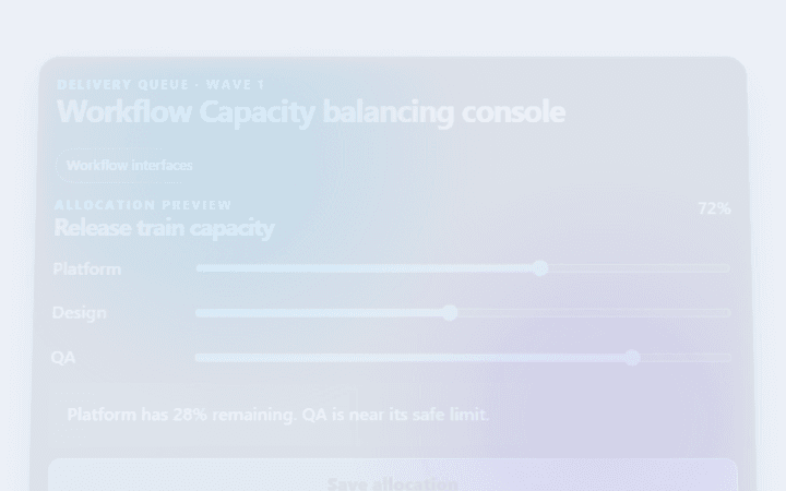 Preview of Workflow Capacity balancing console
