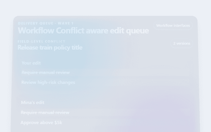Preview of Workflow Conflict aware edit queue